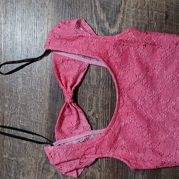 Gently Loved tricolor dress Material Girl small pink Fades to Orange with slip - Picture 5 of 9